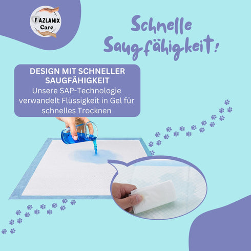 Fazlanix Pipi Matte L 60x60cm – auslaufsicher, hygienisch und schnell trocknend